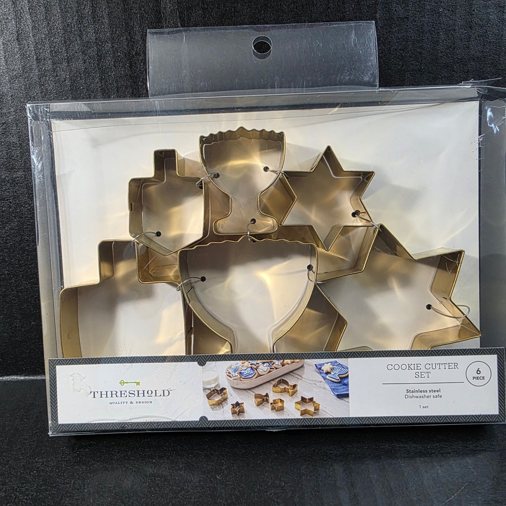 Threshold Hanukkah Cookie Cutter Set Stainless Steel 6 Piece Dreidel Star David